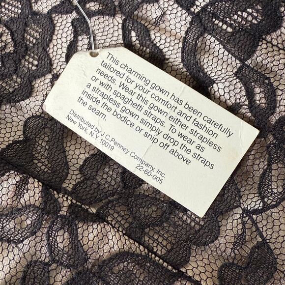 Vintage 80s Black Lace Dress NWT Black Swan Dark Coquette Romantic Goth Party XS - Picture 6 of 7